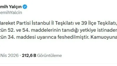 Milliyetçi Hareket Partisi (MHP) Genel Başkan Yardımcısı Semih Yalçın, İstanbul
