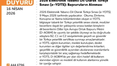 Ölçme, Seçme ve Yerleştirme Merkezi Başkanlığı (ÖSYM), e-YDTS sınavını Türkiye’de