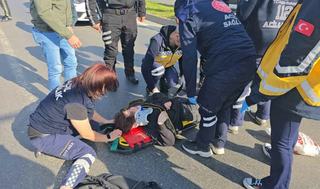 Zonguldak’ın Karadeniz Ereğli ilçesinde meydana gelen trafik kazasında, yolun karşısına