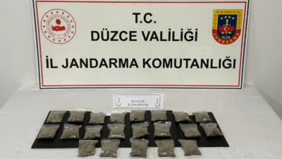 Düzce İl Jandarma Komutanlığı ekipleri, il dışından getirdiği uyuşturucuları satmak