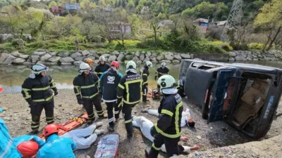 Zonguldak’ta 23 kurumdan 180 personelin katılımıyla sel ve taşkın tatbikatı