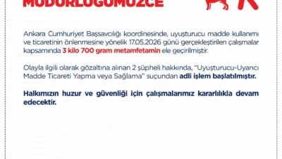 Ankara’da Narkotik Suçlarla Mücadele Şube Müdürlüğü ekipleri tarafından düzenlenen operasyonda