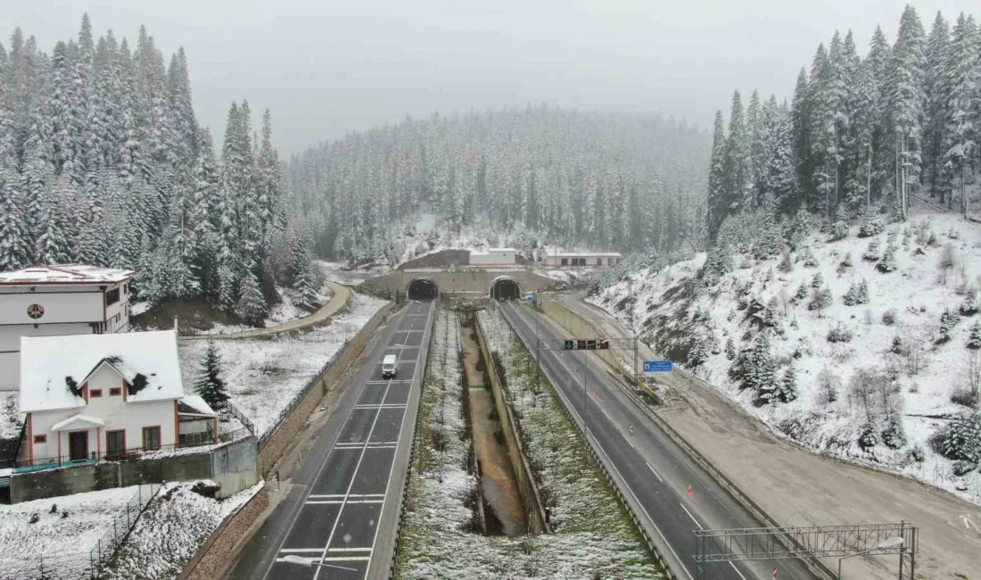 Kastamonu-Çankırı sınırında bulunan Ilgaz Dağı etkili olan kar yağışıyla beyaza