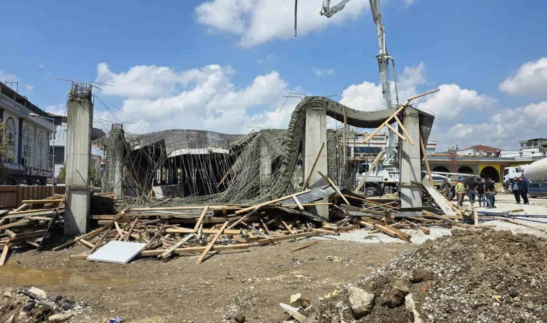 Düzce’de Cedidiye Kent Estetiği projesinin 2. etap inşaatı sırasında beton