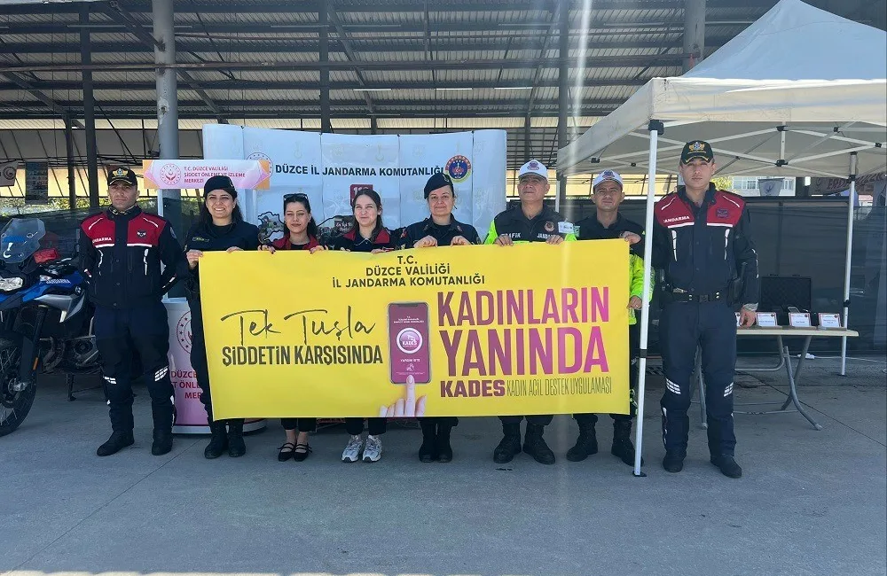 DÜZCE(İHA) – Düzce’nin Çilimli ilçesinde kapalı pazar yerinde jandarmadan KADES