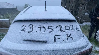 Kastamonu’nun Daday ilçesinde hava sıcaklığının düşmesinin ardından yüksek rakımlı bölgelerde