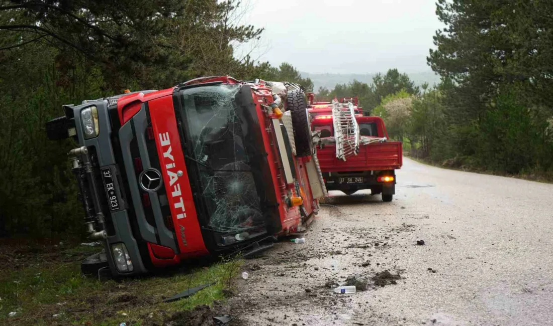 Kastamonu’da yangın ihbarına giderken takla atan itfaiye aracındaki 3 itfaiye
