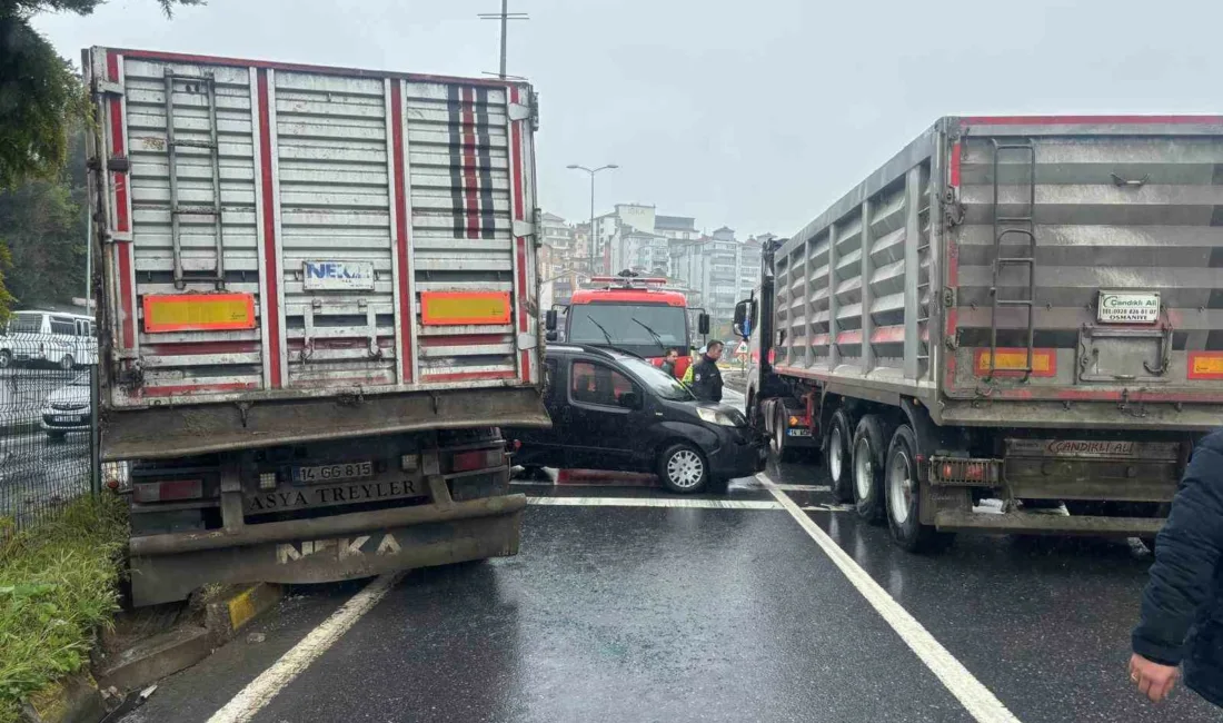 Zonguldak’ın Alaplı ilçesinde kontrolden çıkan tır, kırmızı ışıkta bekleyen 3
