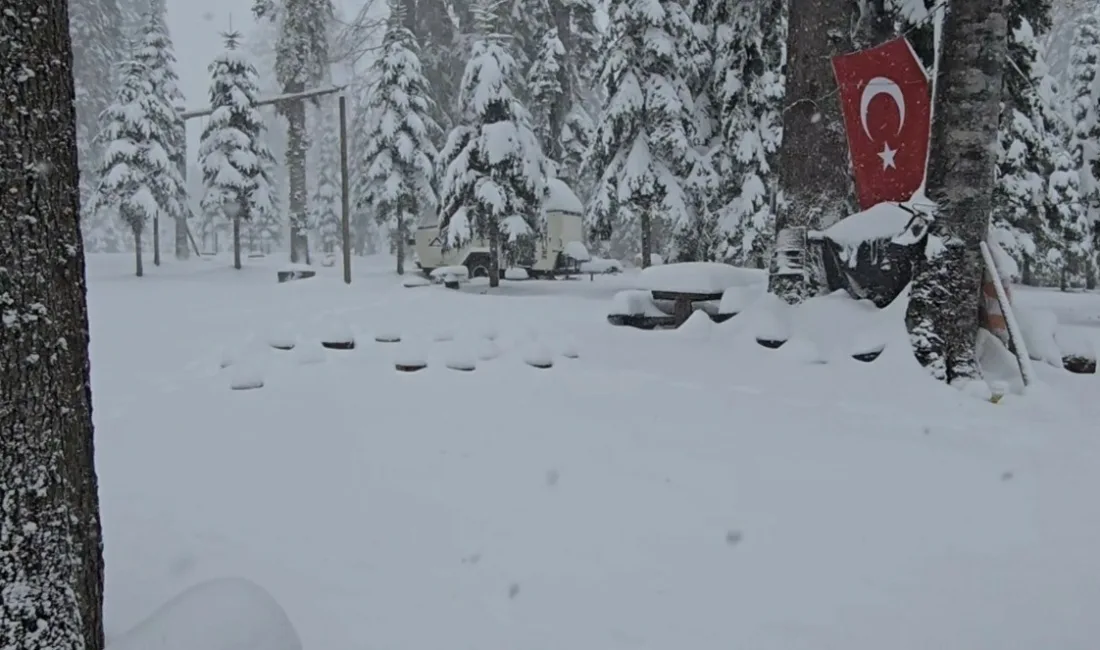 Düzce’nin yüksek rakımlı bölgelerinde mayıs ayında aniden bastıran kar yağışı