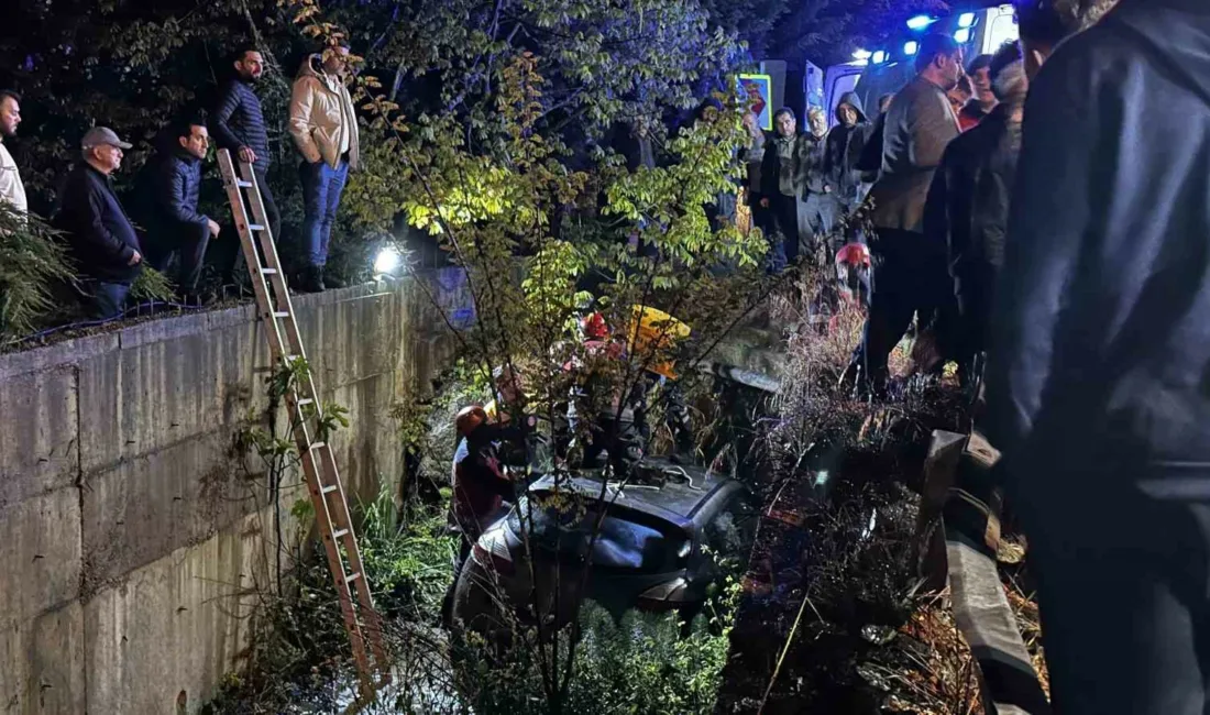Sakarya’nın Serdivan ilçesinde meydana gelen kazada otomobil, yaklaşık 4 metre
