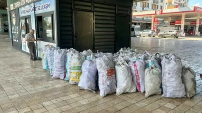 Körfez’de uygulanan geri dönüşüm projesi kapsamında 6 ayda toplanan 30