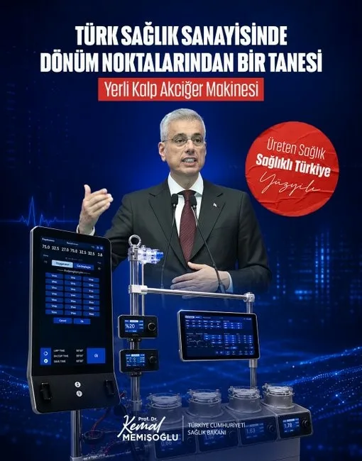 Sağlık Bakanı Kemal Memişoğlu, Türkiye taradından üretilen “Yerli Kalp Akciğer