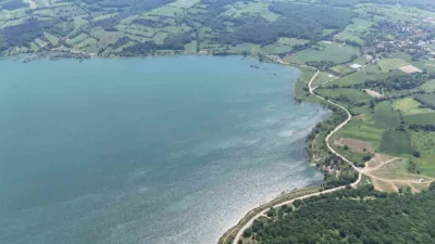 Bolu’nun içme ve kullanma suyu ihtiyacını karşılayan Gölköy Baraj Göleti’nde,