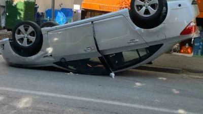Bolu’da park halindeki cipe çarpan otomobilin takla atması sonucu meydana