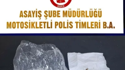 DÜZCE (İHA) – Düzce’de polis ekipleri tarafından yapılan çalışmada metamfetamin