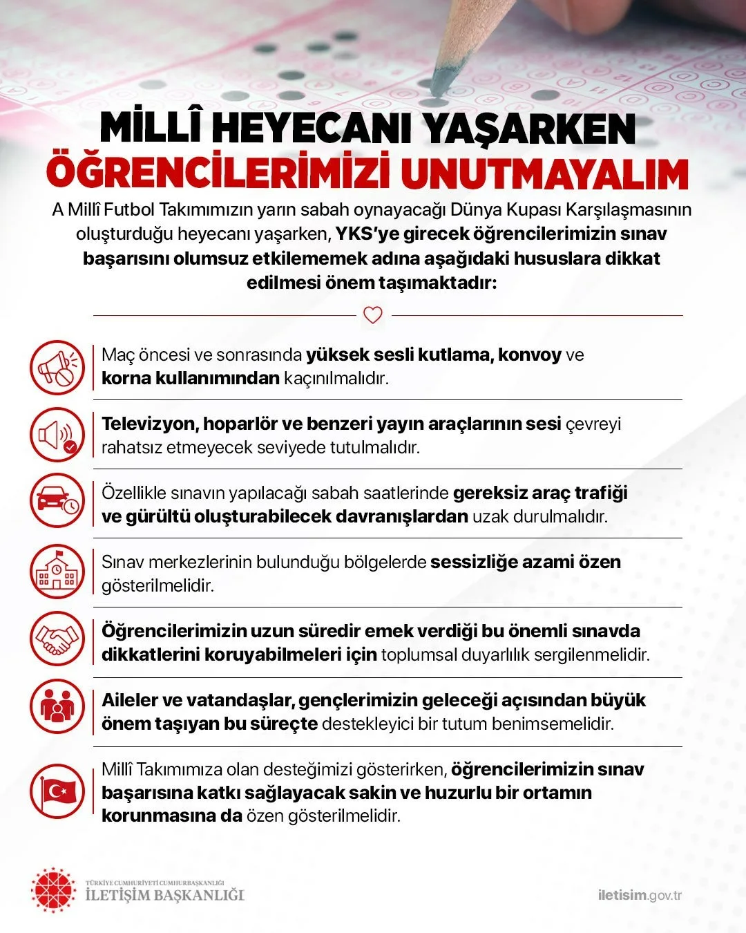 İletişim Başkanlığı tarafından, Türkiye A Milli Futbol Takımının yarın sabah