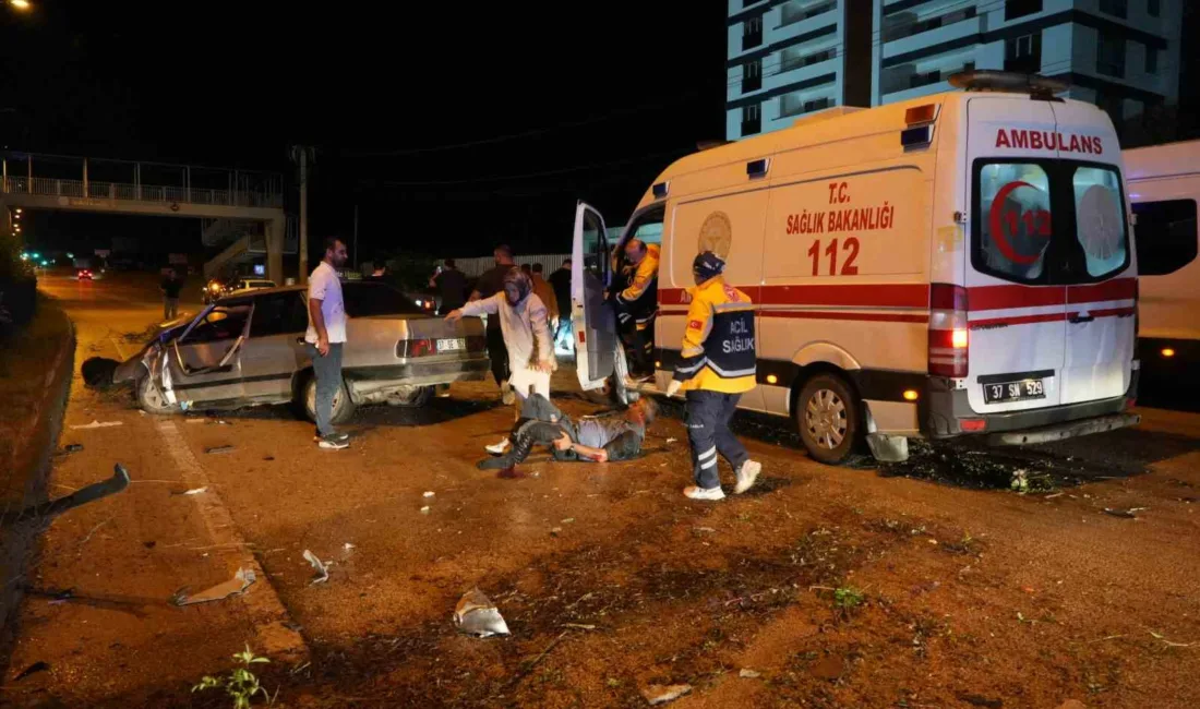 Kastamonu’da Alparslan Türkeş Bulvarı üzerinde refüje çarpan otomobildeki yaralıya müdahale