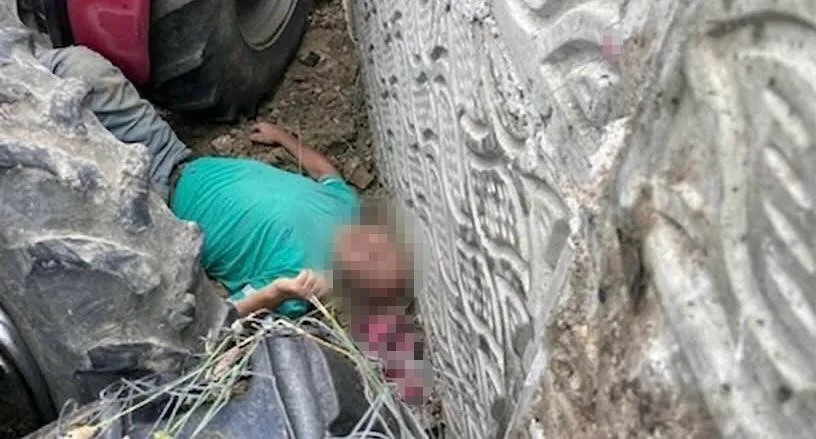 Kocaeli’de kontrolden çıkıp duvara çarpan traktörden savrulan sürücü, aracının altında