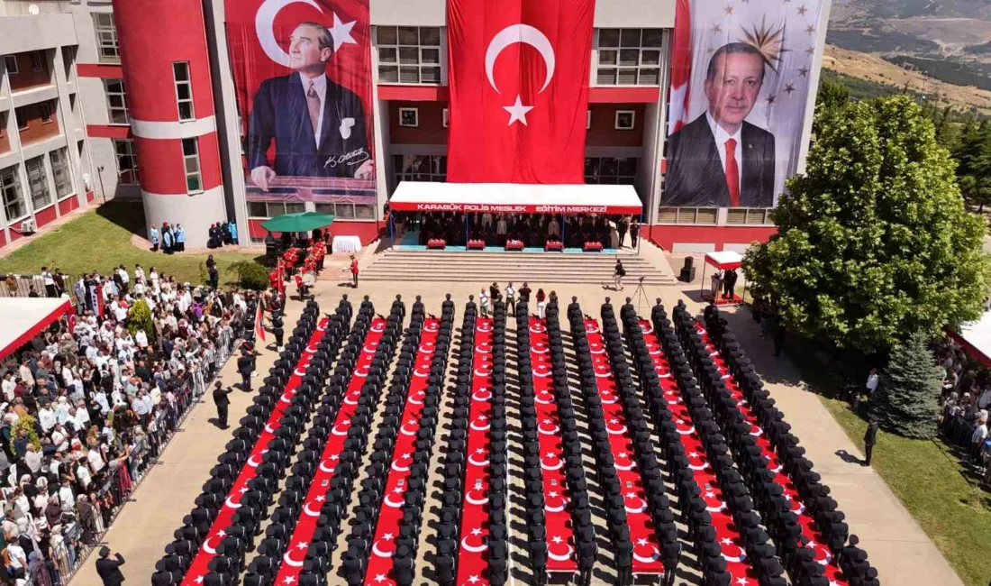 Karabük’te Polis Meslek Eğitim Merkezi’nde (POMEM) eğitimlerini tamamlayan 408 öğrenci,