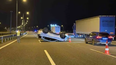 Kuzey Marmara Otoyolu Sakarya ve Kocaeli sınırında otomobille çarpışan SUV