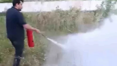Karabük’te yük treni makinistleri, demir yolu hattı yakınında çıkan anız