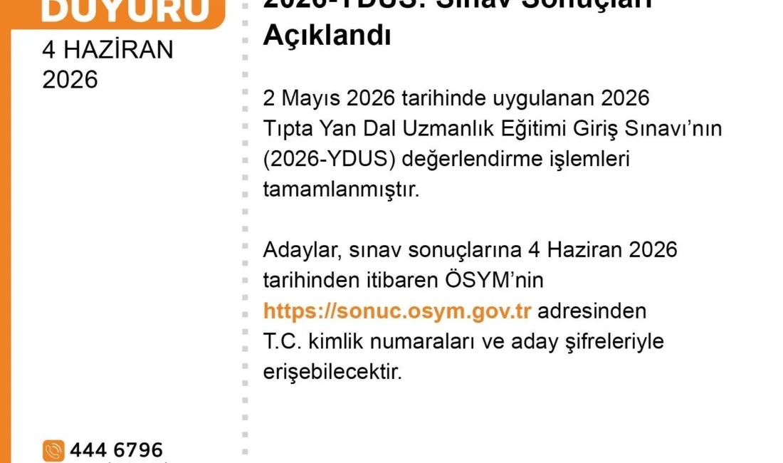 Ölçme, Seçme ve Yerleştirme Merkezi (ÖSYM), 2 Mayıs tarihinde uygulanan