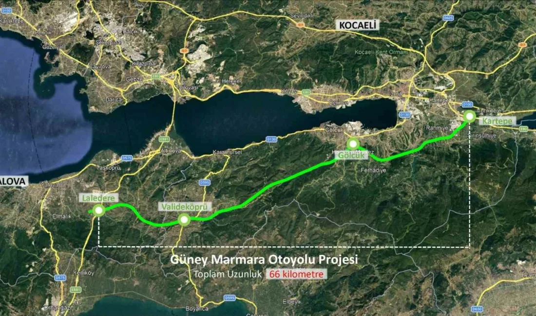 Kocaeli ve Yalova arasındaki ulaşım ağını genişletmesi planlanan “Kocaeli-Yalova Otoyolu