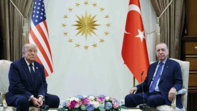 ABD Başkanı Donald Trump, Cumhurbaşkanı Recep Tayyip Erdoğan ile Cumhurbaşkanlığı