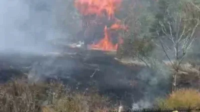 Ankara’nın Beypazarı ilçesinde bulunan ahşap bir ev, otluk alanda çıkan