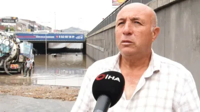 Ankara’da sağanak nedeniyle su basan alt geçitte aracıyla birlikte mahsur