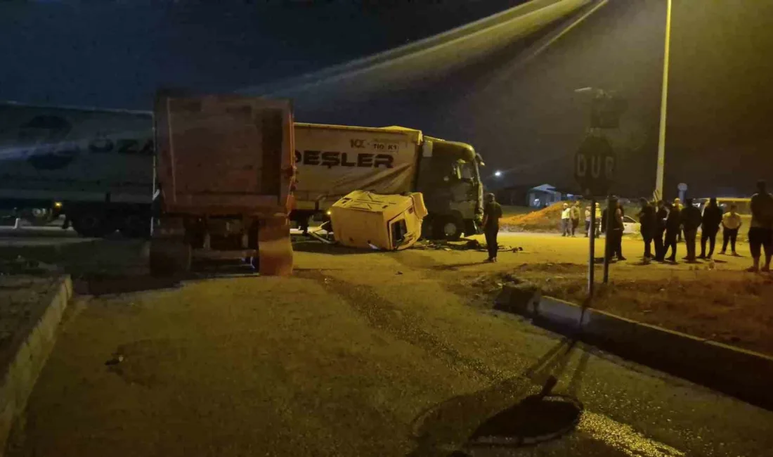Ankara’nın Sincan ilçesinde hafriyat kamyonu, tıra yandan çarptı. Kazada haffiyat
