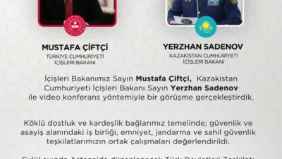 İçişleri Bakanı Mustafa Çiftçi, Kazakistan İçişleri Bakanı Yerzhan Sadenov ile