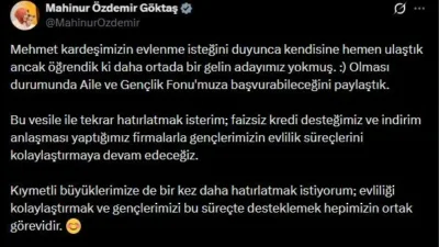 Aile ve Sosyal Hizmetler Bakanı Mahinur Özdemir Göktaş, Mehmet Çiftçi’ye