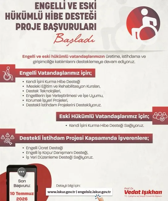 Çalışma ve Sosyal Güvenlik Bakanı Vedat Işıkhan, Engelli ve Eski