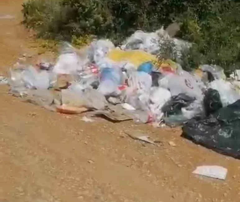 Bolu’da Karamanlı Gölü’nde yol kenarına bırakılan çöpler çevre kirliliğine neden