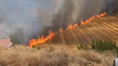 Ankara’nın Beypazarı ilçesinde yer alan iki farklı arazide çıkan yangın