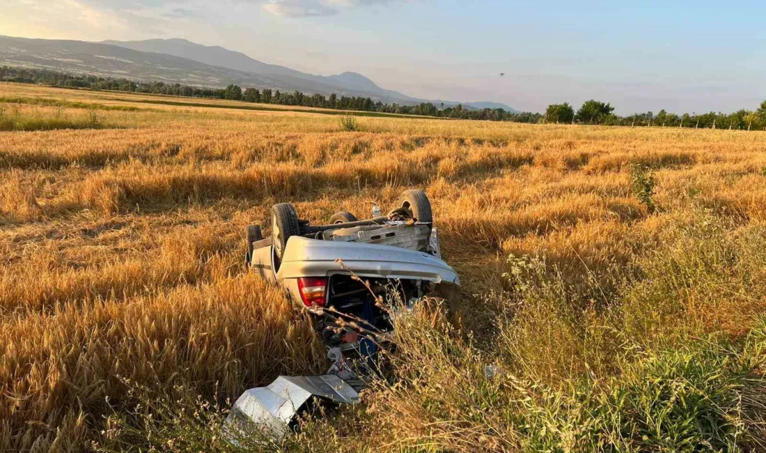 Bolu’da tarlaya uçarak takla atan otomobilin sürücüsü, kazanın ardından kayıplara