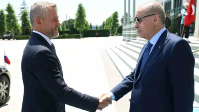 Cumhurbaşkanı Recep Tayyip Erdoğan, Slovakya Cumhurbaşkanı Peter Pellegrini ile bir