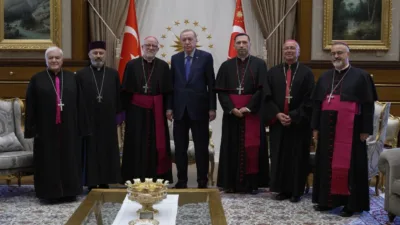 Cumhurbaşkanı Recep Tayyip Erdoğan, Türkiye Katolik Episkoposlar heyetini kabul etti.
