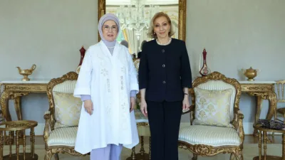 Cumhurbaşkanı Recep Tayyip Erdoğan’ın eşi Emine Erdoğan, Lübnan Başbakanı Nevvaf