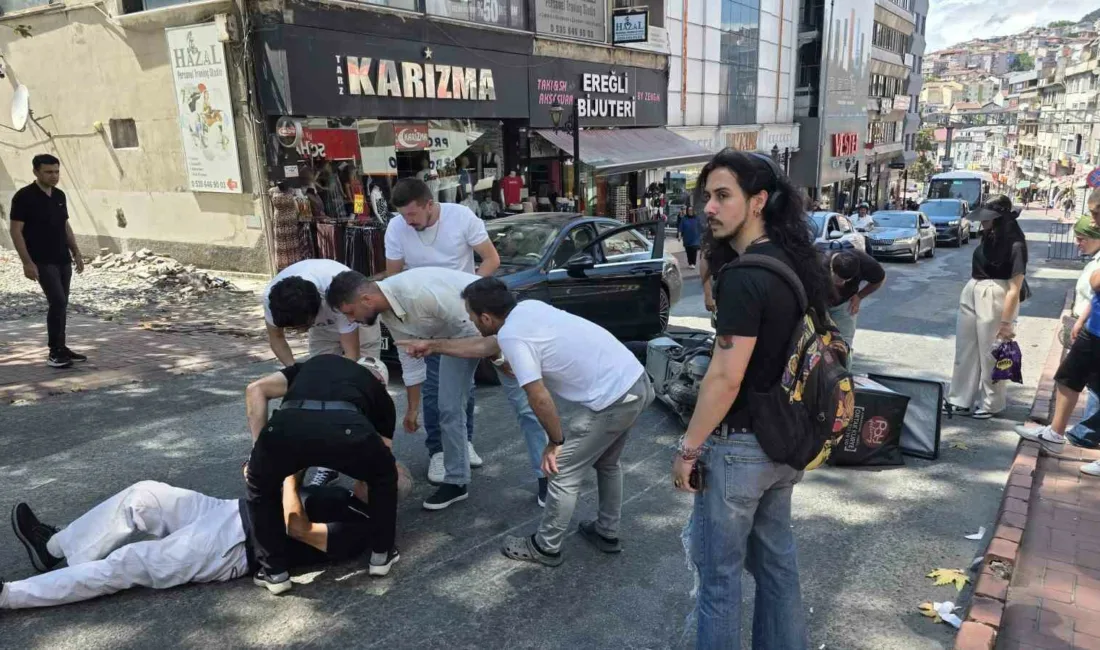 Zonguldak’ın Ereğli ilçesinde meydana gelen kazada motosikletin çarptığı yaya yaralandı.