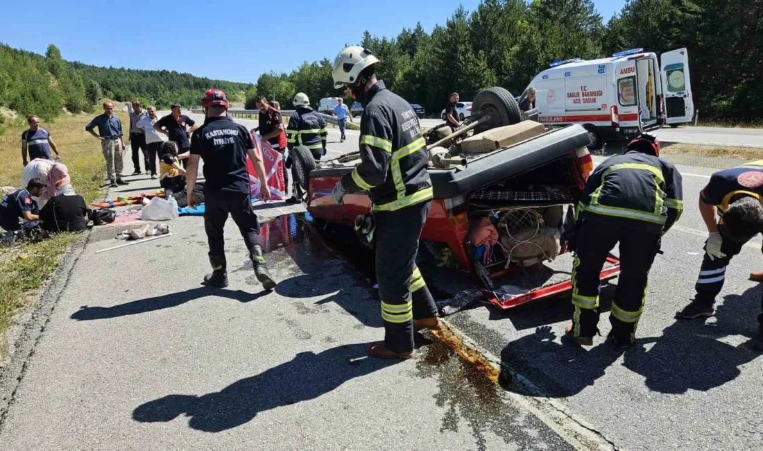 Kastamonu’da Fiat Tofaş marka otomobilin takla atması neticesinde meydana gelen