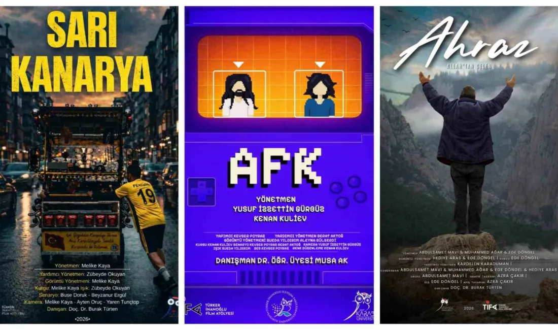 Karabük Üniversitesi (KBÜ) öğrencilerinin hazırladığı “Sarı Kanarya”, “AFK” ve “Ahraz”