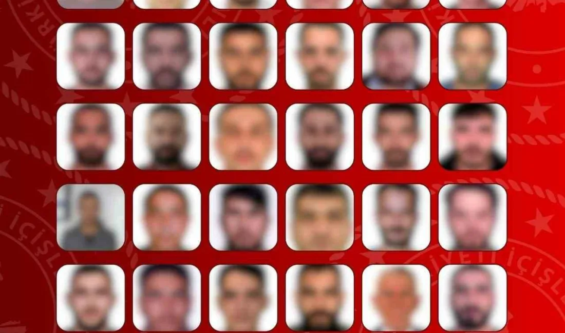 İçişleri Bakanlığı tarafından kırmızı bültenle aranan 27, ulusal seviyede aranan
