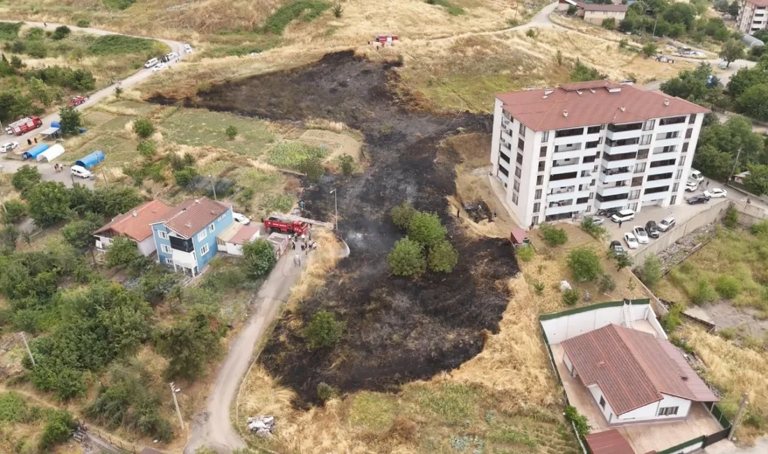 Karabük’te otluk alanda çıkan yangın, yerleşim yerlerine sıçramadan itfaiye ekiplerince