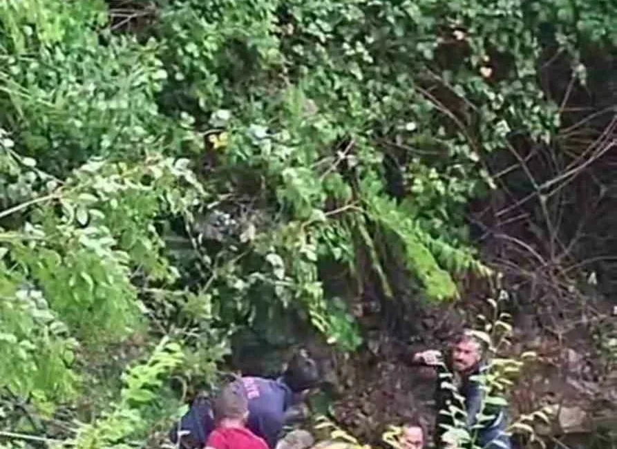 Düzce’de şarampole yuvarlanan araçtan fırlayan sürücü, itfaiye ekipleri ve vatandaşların