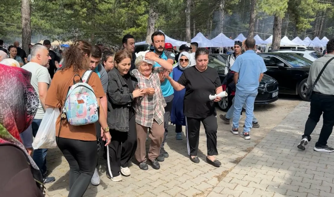 Karabük’te düzenlenen Aladağ Şenlikleri sırasında başına ağaçtan düşen dal parçası