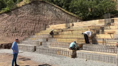 Tosya Belediyesi tarafından ilçede inşa edilen güreş sahası ile düğün