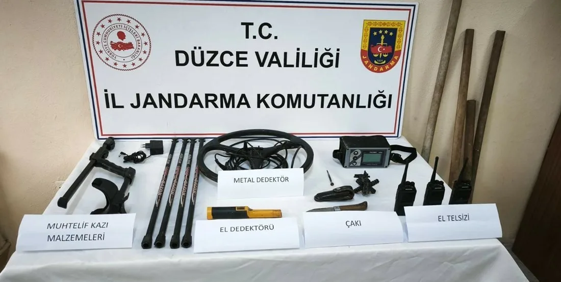 DÜZCE (İHA) – Düzce’nin Yığılca ilçesinde izinsiz kazı yaptığı belirlenen