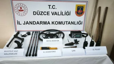 DÜZCE (İHA) – Düzce’nin Yığılca ilçesinde izinsiz kazı yaptığı belirlenen